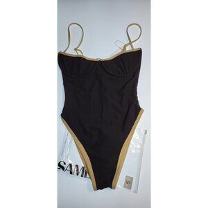 SAME Los Angeles Swim Womens One Piece Built-in Bra Underwired BLack Small